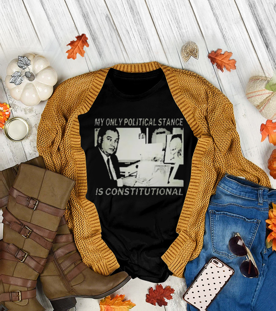Bill Cooper My Only Political Stance Is Constitutional Office Desk Scene T-Shirt