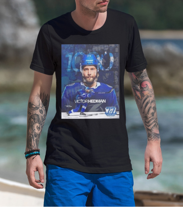 Victor Hedman 1000 NHL Games Milestone T-Shirt