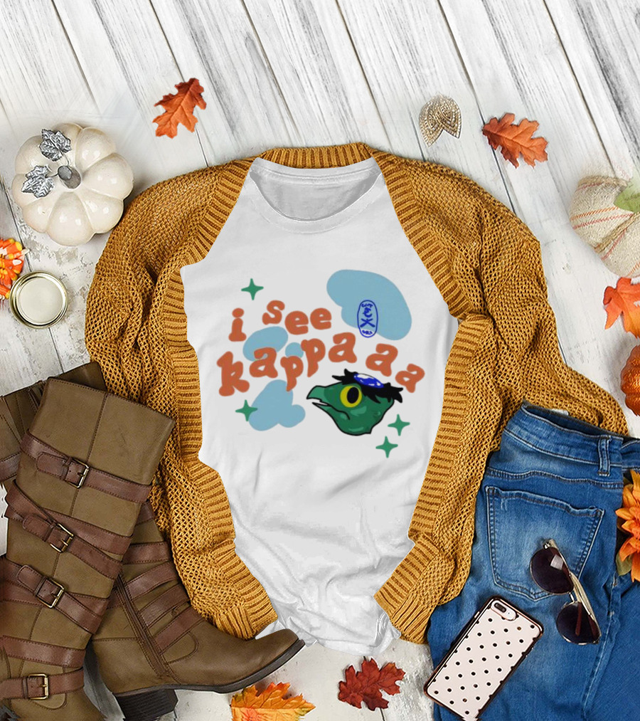 I See Kappaaa Cloud and Kappa Illustration Floating Elements T-Shirt