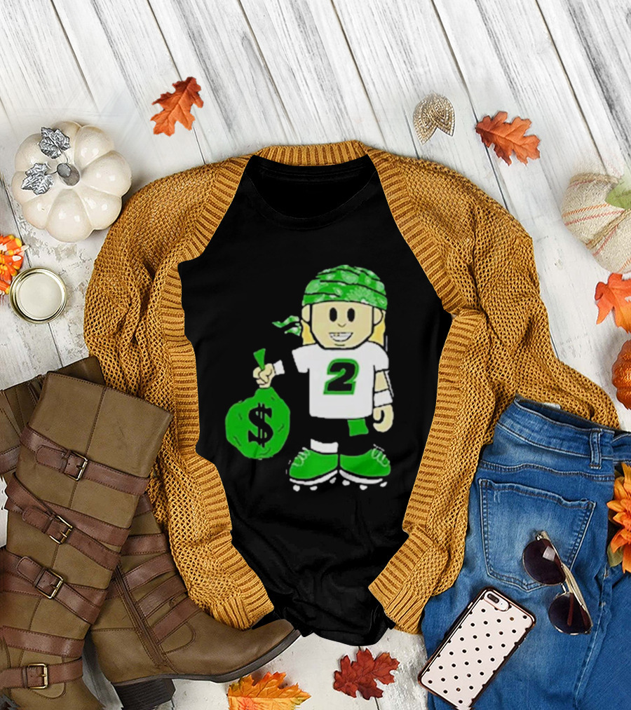 Football Player Number 2 Kids Money Bag Cartoon T-Shirt