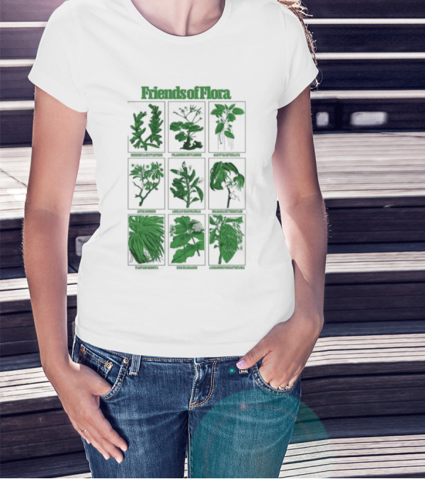 Friends Of Flora Plants Green Botanical Compilation T-Shirt