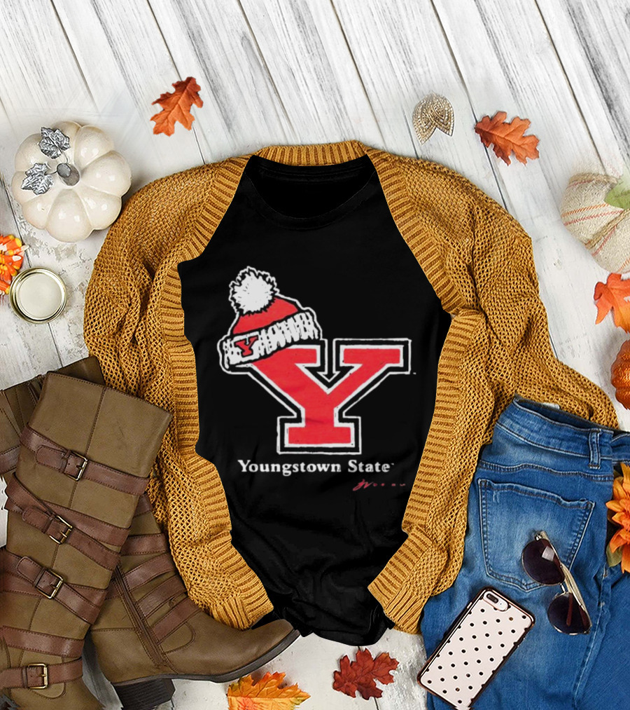 Youngstown State Y Logo with Knit Hat T-Shirt