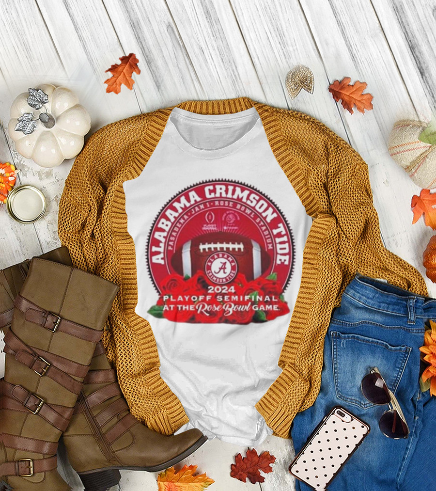 Alabama Crimson Tide 2024 Playoff Semifinal Rose Bowl Stadium Pasadena Jan 1 T-Shirt