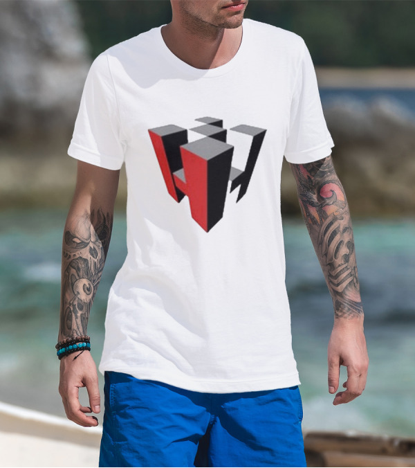 Hoonigan Big Block Red Black 3D Checkerboard T-Shirt