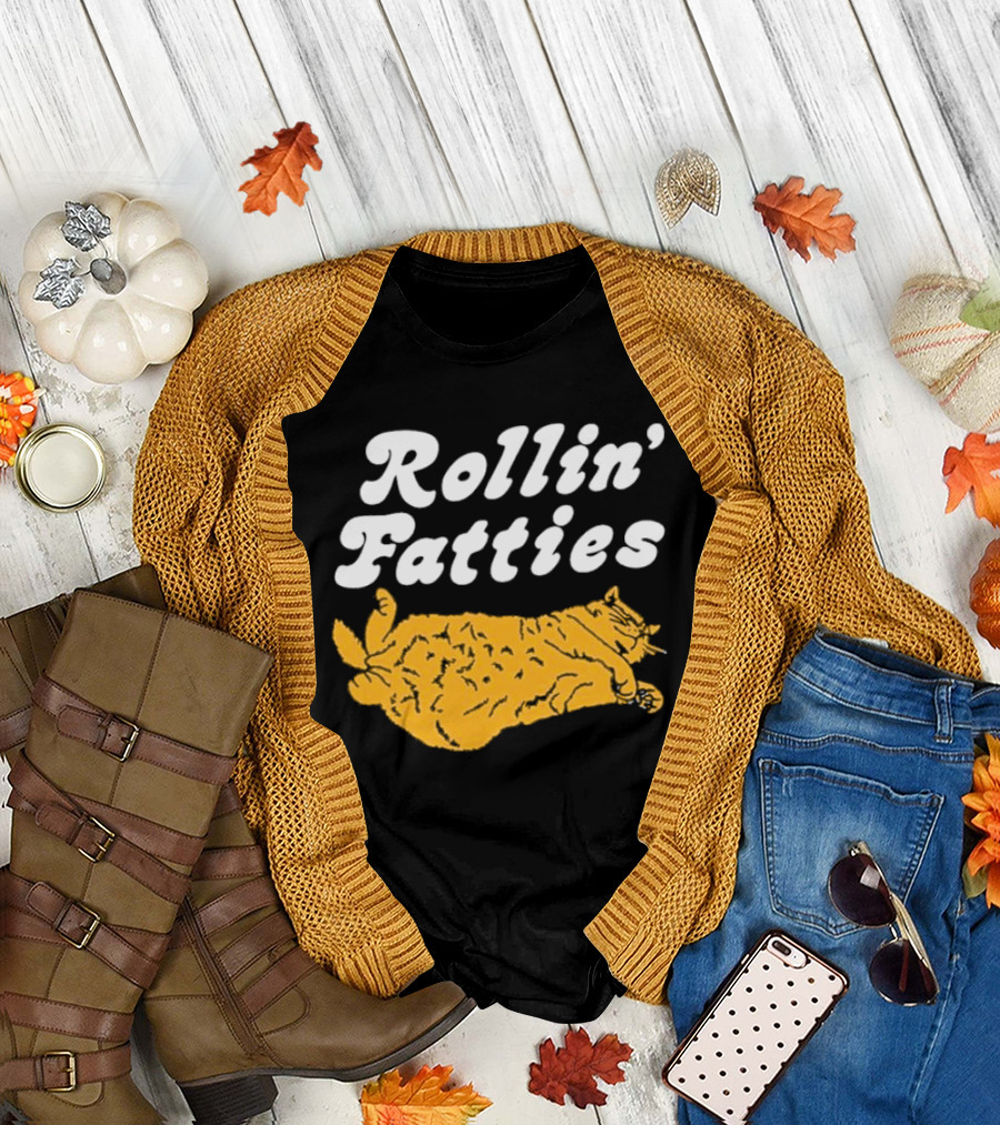 Rollin' Fatties Cat Comical Feline T-Shirt