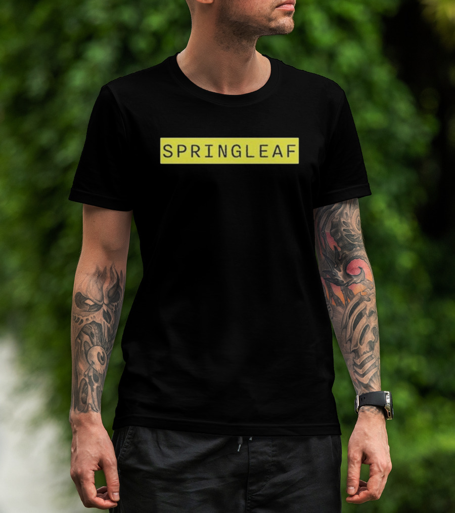 SPRINGLEAF Black And Yellow Minimalist T-Shirt