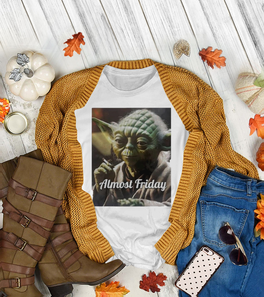Almost Friday Yoda Star Wars Smoking T-Shirt