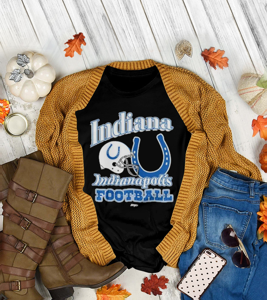 Indiana Indianapolis Colts Football Helmet Horseshoe T-Shirt