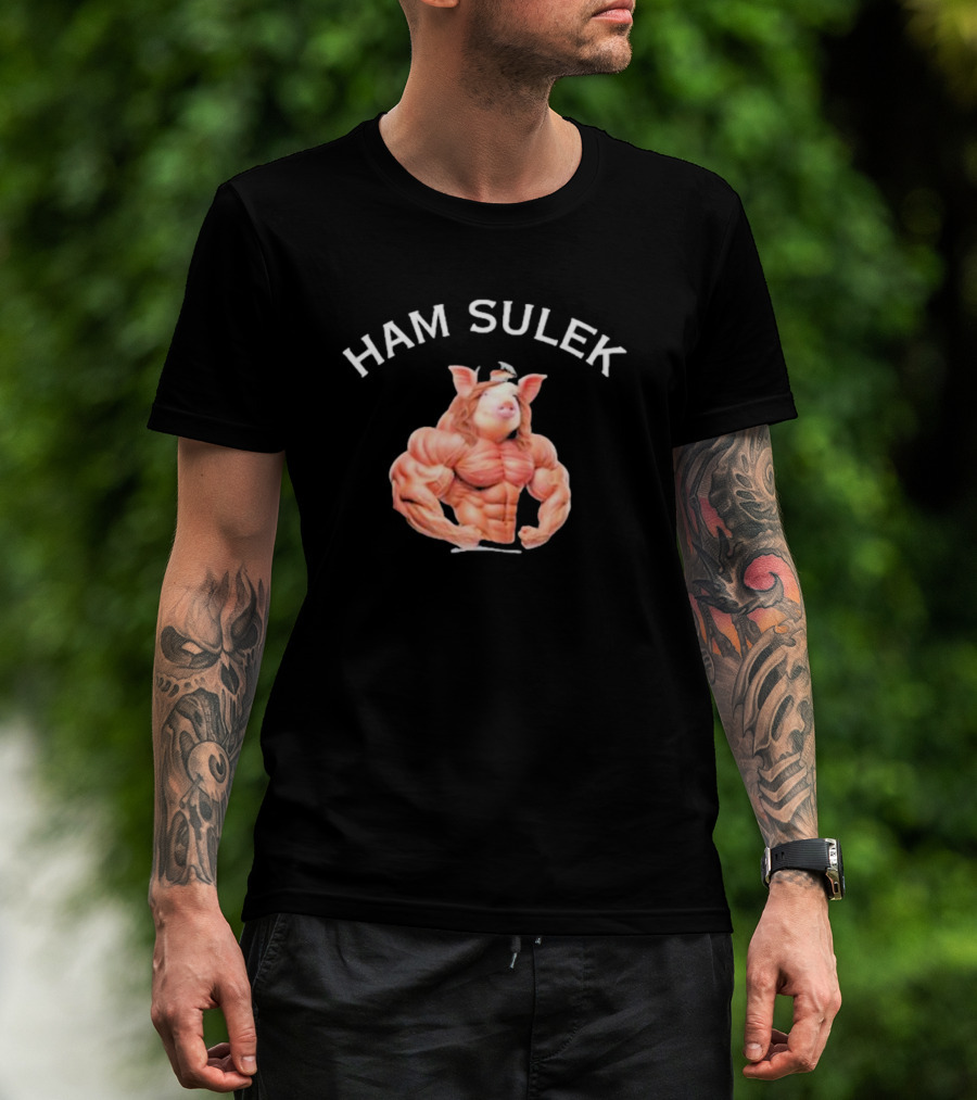 HAM SULEK Hvyapprl Buff Pig Character Bodybuilder T-Shirt