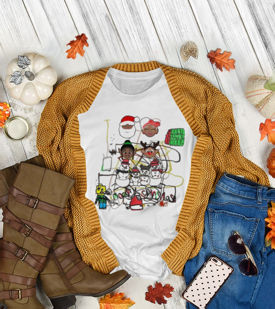 Venson Family Merry Christmas Holiday Scene T-Shirt