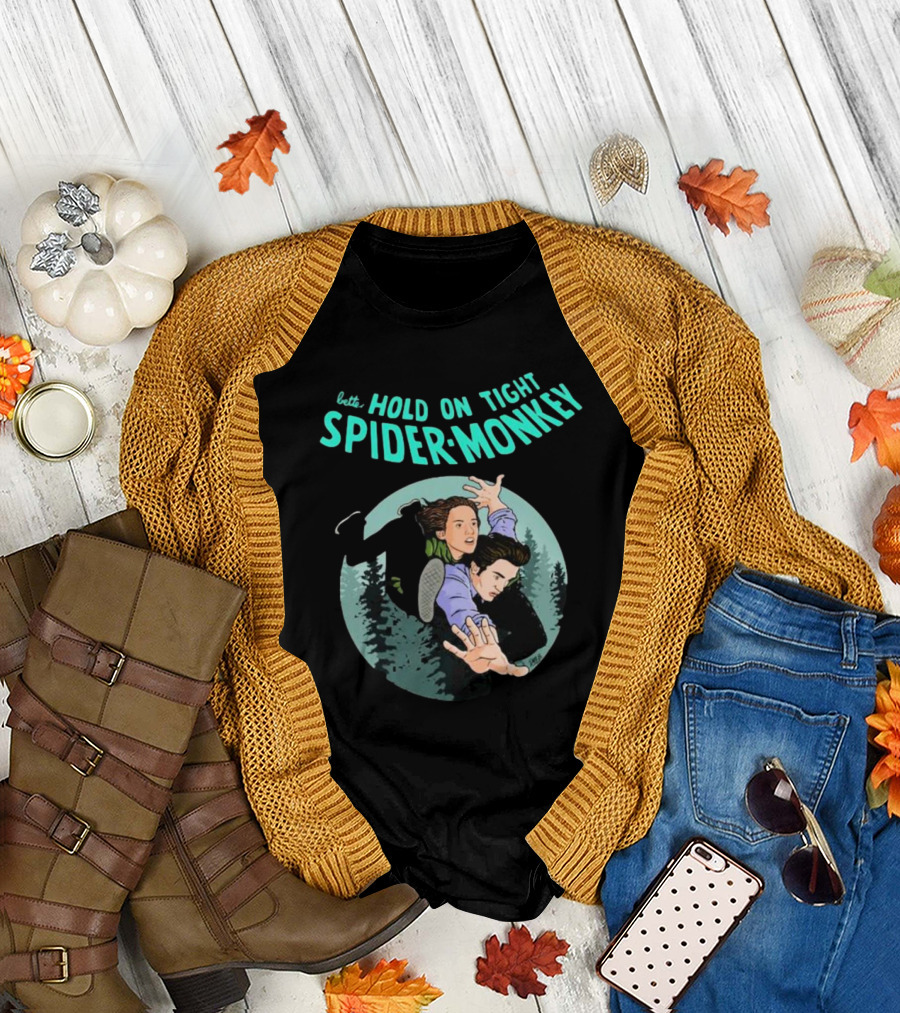 Better Hold On Tight Spider Monkey Twilight Forest Scene T-Shirt