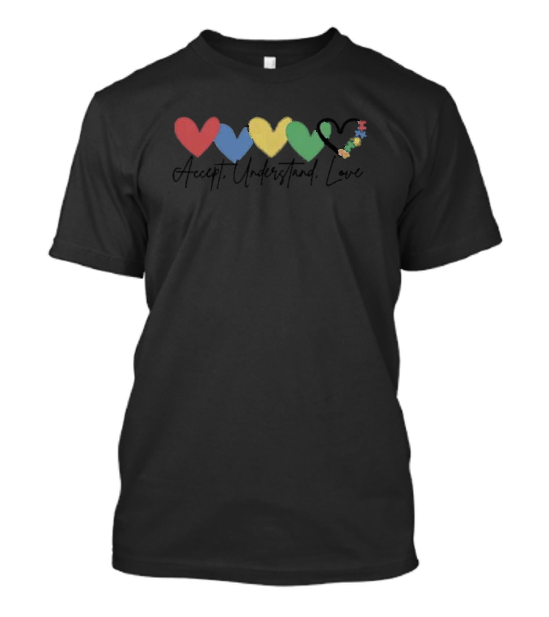 Accept Understand Love Hearts Patient Autism Awareness T-Shirt