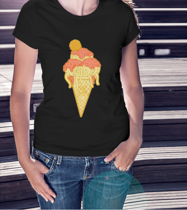 Spag Heddy Pasta Cone Spaghetti Ice Cream Mashup T-Shirt