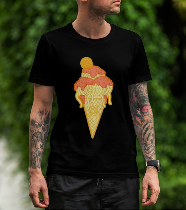 Spag Heddy Pasta Cone Spaghetti Ice Cream Mashup T-Shirt