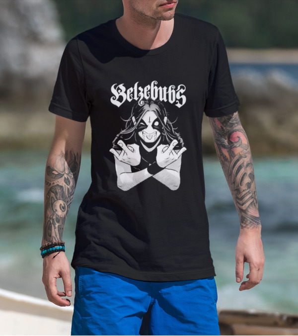 Belzebubs Sløth Metalhead Character With Cross And Corpse Paint T-Shirt