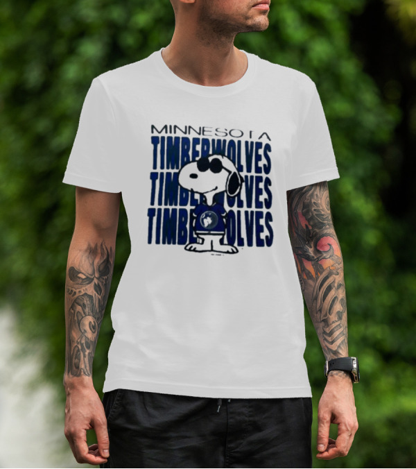 Snoopy Minnesota Timberwolves Shirt Collaboration T-Shirt