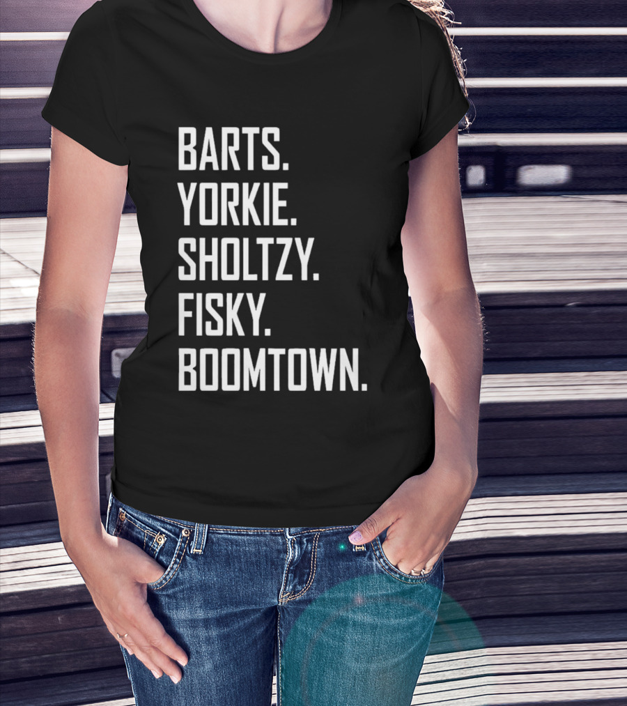 Barts Yorkie Sholtzy Fisky Boomtown Text Sequence T-Shirt