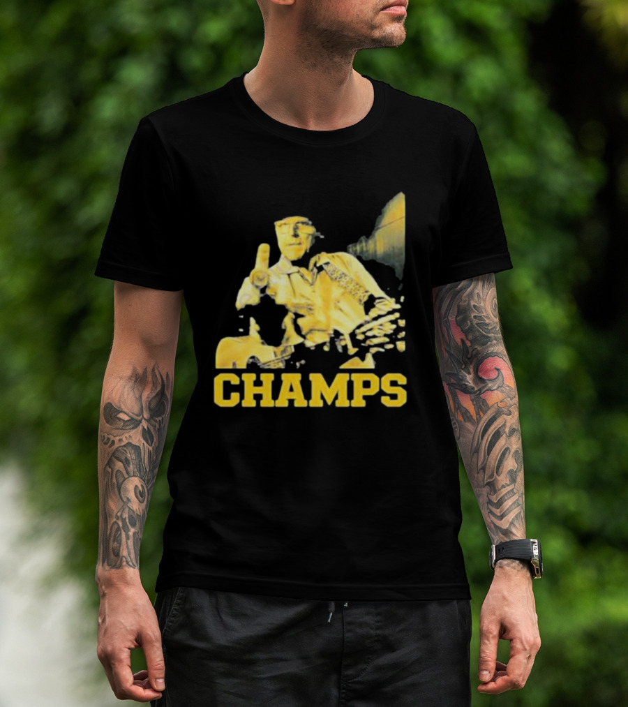 Taylor Lewan Champs Yellow Guitar Western T-Shirt