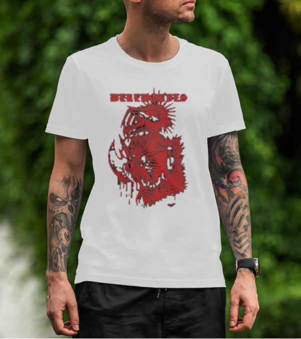 Werewolves Death Metal Red Skeleton Creature T-Shirt