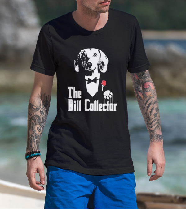 The Bill Collector Dog In Black Tie With Rose And Puppet Strings T-Shirt