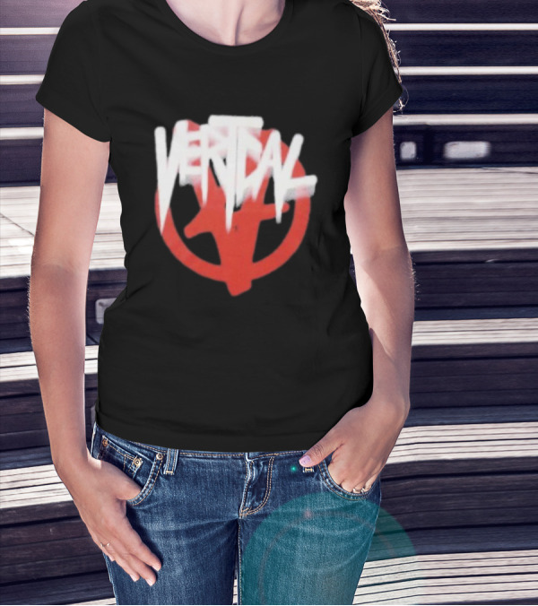 Verticalgoods Kaos Vertical Symbol In Red And White T-Shirt