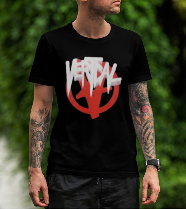 Verticalgoods Kaos Vertical Symbol In Red And White T-Shirt