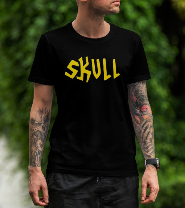 Beavis And Butthead Skull Text Yellow T-Shirt