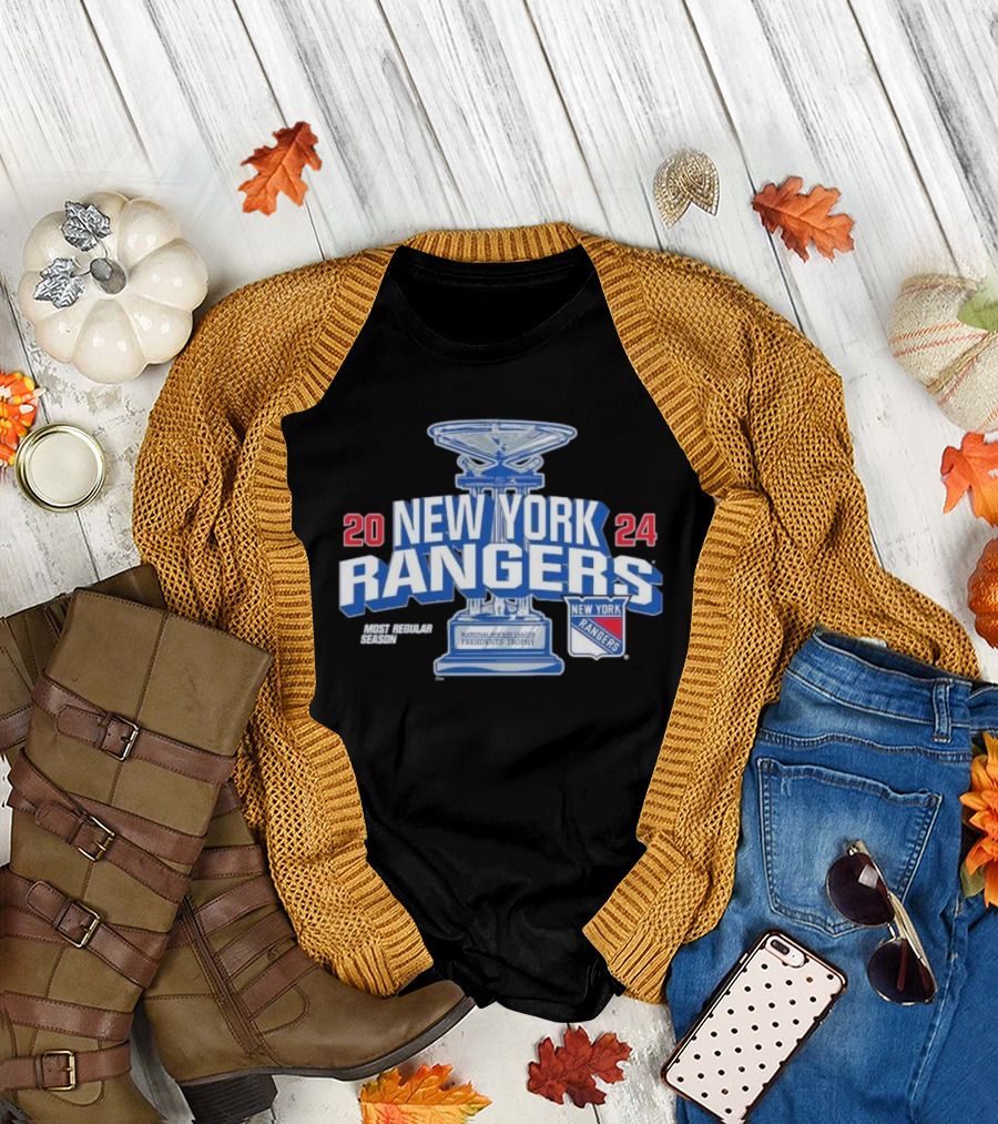 20 24 New York Rangers Most Regular Season National Hockey League Presidents' Trophy T-Shirt