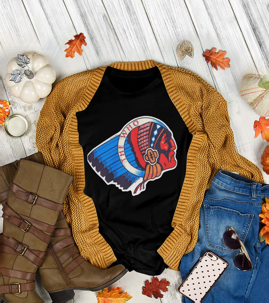 Rare The Who 1976 Vintage Logo Native American Headdress T-Shirt