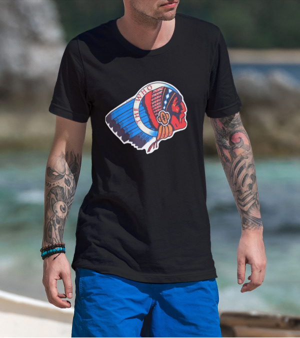 Rare The Who 1976 Vintage Logo Native American Headdress T-Shirt