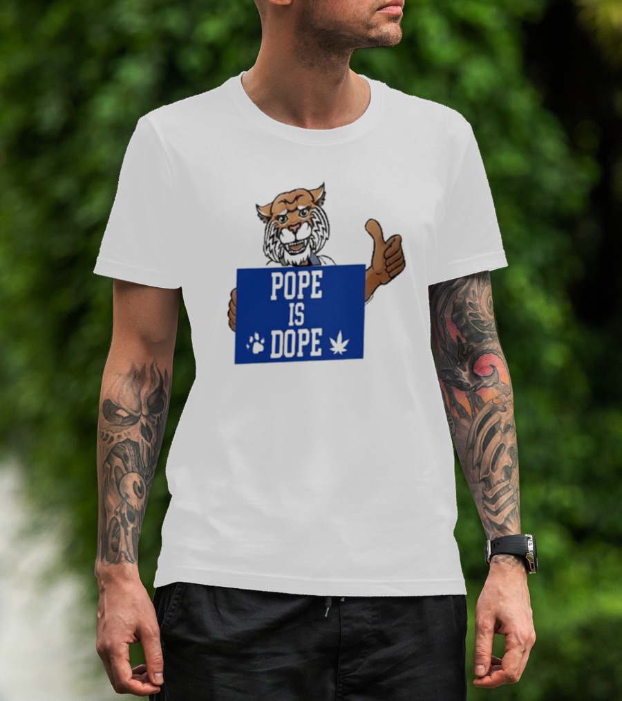 Pope Is Dope Kentucky Wildcat Thumbs Up Paw Leaf T-Shirt