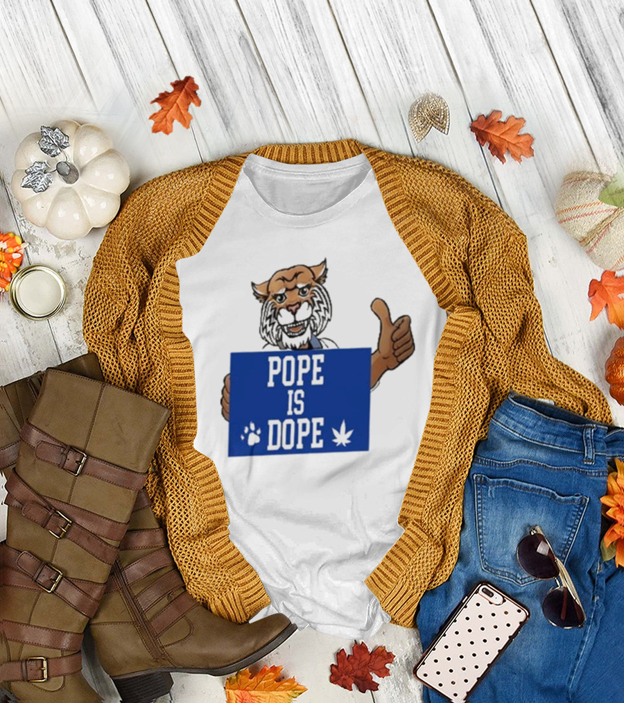 Pope Is Dope Kentucky Wildcat Thumbs Up Paw Leaf T-Shirt