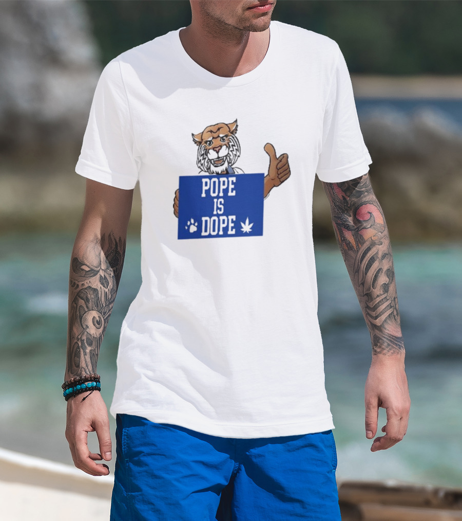 Pope Is Dope Kentucky Wildcat Thumbs Up Paw Leaf T-Shirt