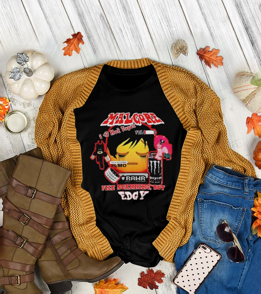 Malgore I Love Hot Topic Emo Rar Monster File Scanning Edgy T-Shirt