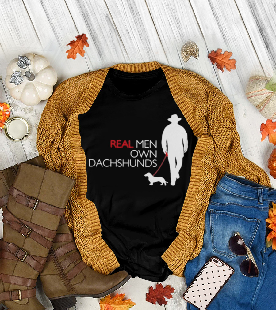 REAL MEN OWN DACHSHUNDS Walking T-Shirt