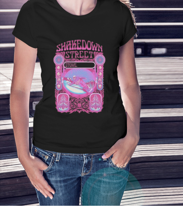 Shakedown Street Stowe Vermont Psychedelic Snowboarder Retro T-Shirt