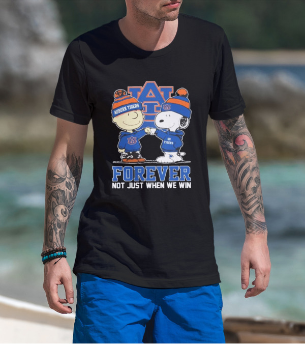 Snoopy Charlie Brown Auburn Tigers Forever Loyalty Not Just When We Win T-Shirt