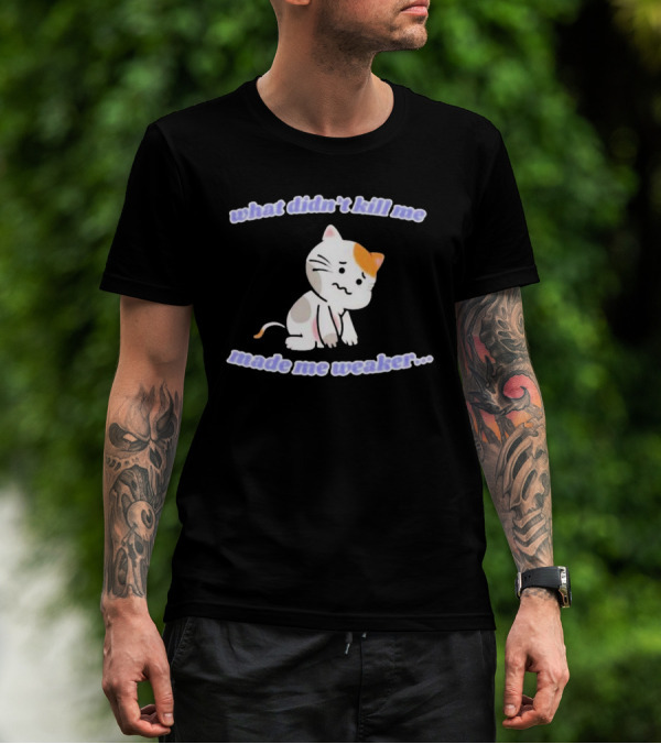 What Didn’t Kill Me Made Me Weaker Sad Cat T-Shirt