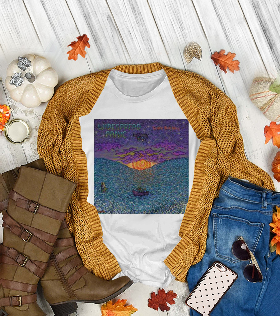 Widespread Panic Tackle Box Hero Psychedelic Sunset Ocean Scene T-Shirt