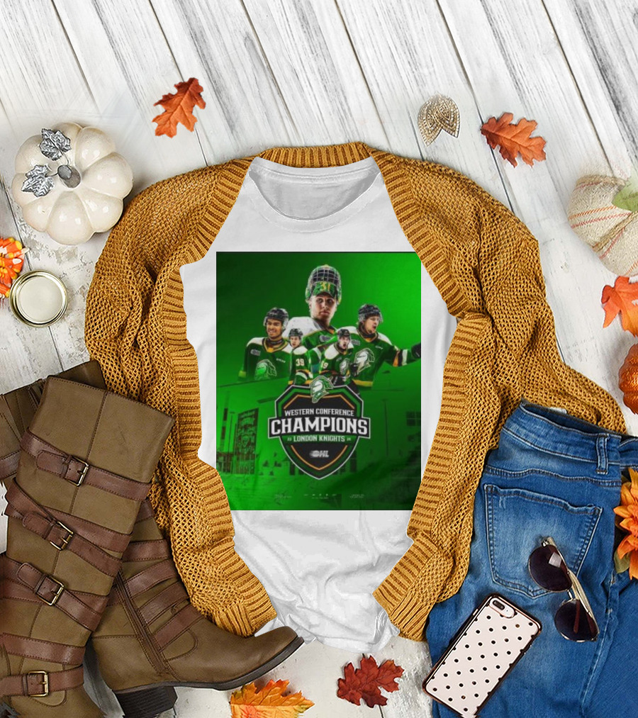 Western Conference Champions London Knights OHL 2023-2024 T-Shirt