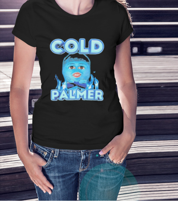 Cold Palmer Frozen Face With Blue Flames T-Shirt