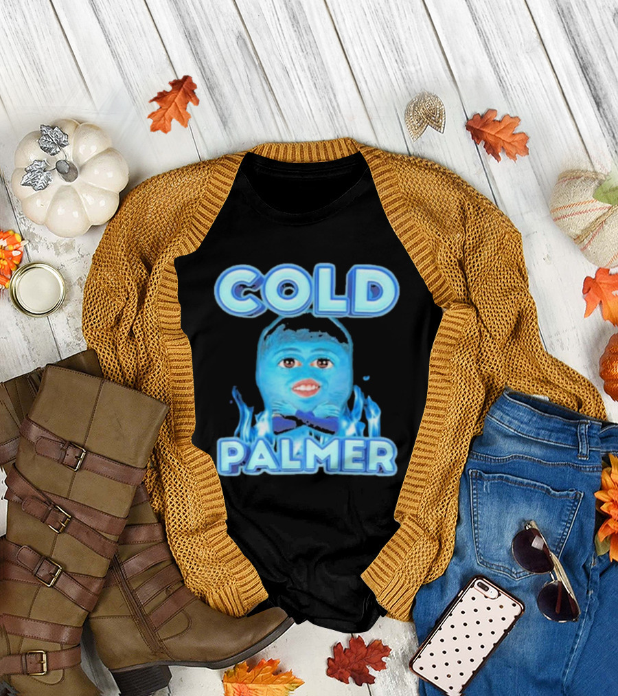 Cold Palmer Frozen Face with Blue Flames T-Shirt