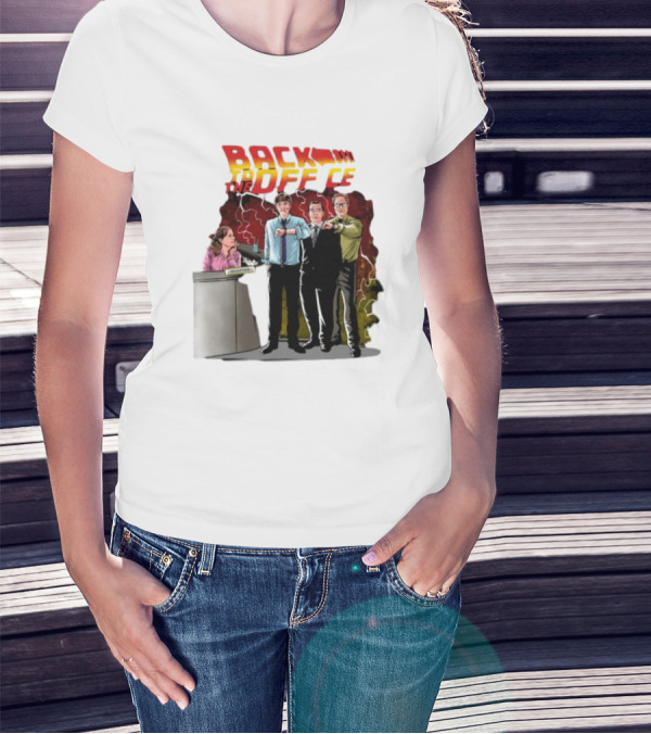 Back To The Office Men At Reception: Humorous Nostalgia With Lightning Burst T-Shirt