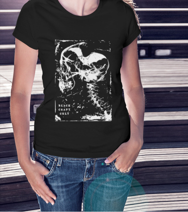 Black Craft Cult Skull Bat T-Shirt