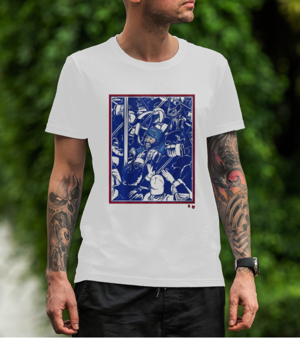 Vincent Trocheck Dogpile Hockey Team Celebration In Blue And White T-Shirt