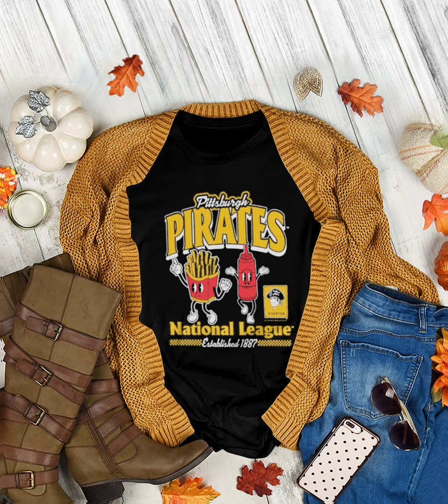 Pittsburgh Pirates National League Established 1887 Fries Ketchup Cooperstown Collection T-Shirt