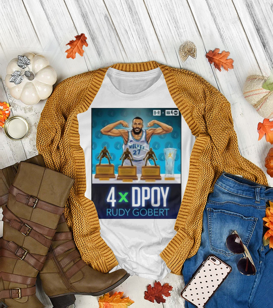 4x DPOY Rudy Gobert Wolves NBA Awards T-Shirt
