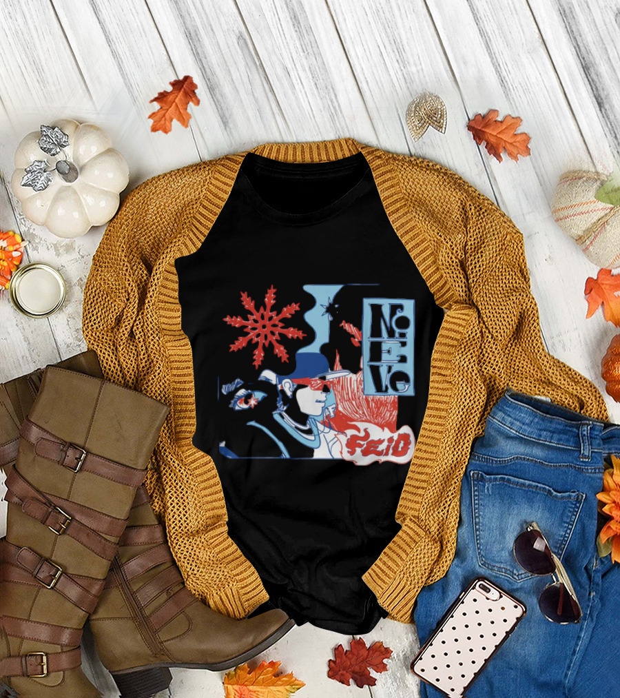 Ferxxo Merch Store Feid Nieve Snowflake Graphic Hip-Hop T-Shirt