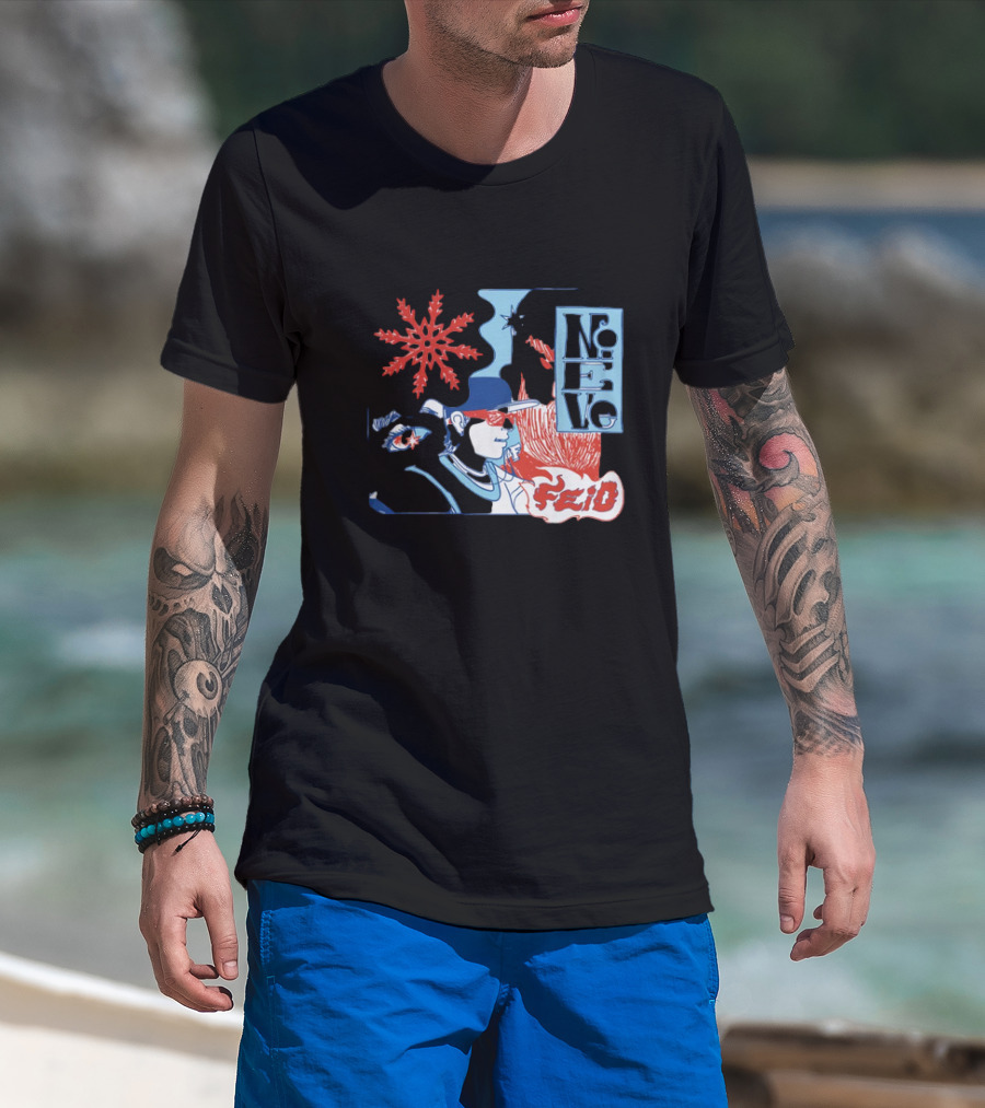 Ferxxo Merch Store Feid Nieve Snowflake Graphic Hip-Hop T-Shirt