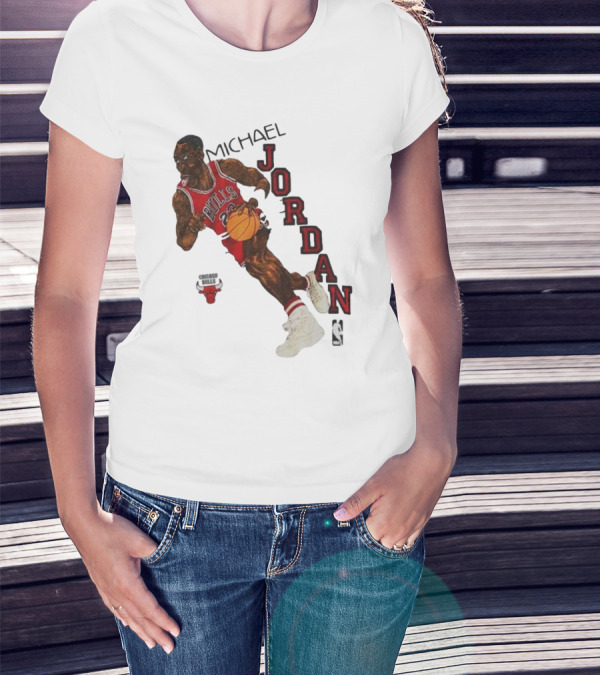 Michael Jordan Chicago Bulls Cartoon NBA T-Shirt